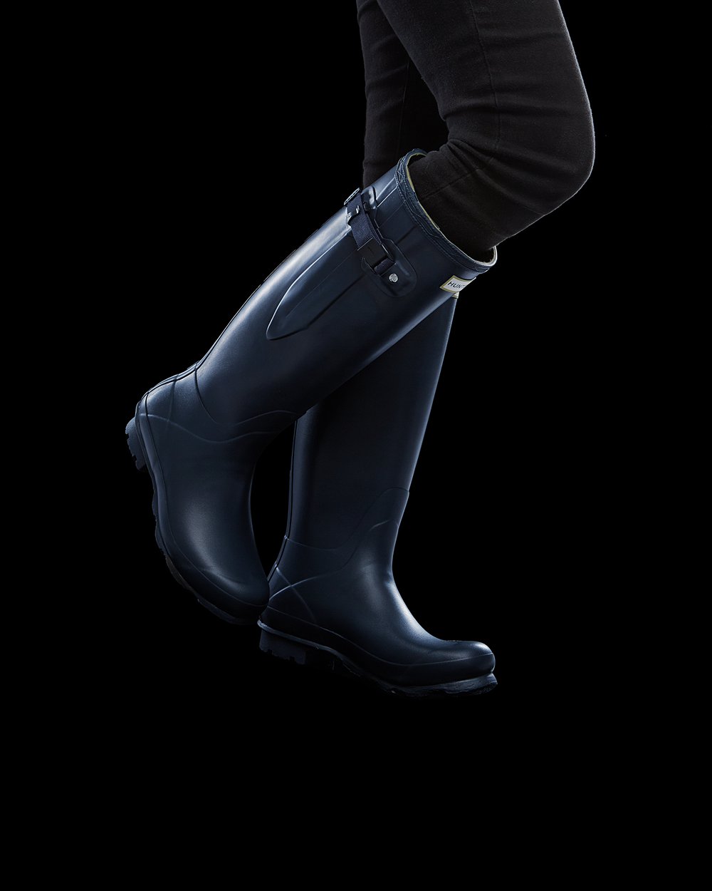 Galochas Altas Hunter Feminina Azul Marinho - Norris Field Side Adjustable - 60NEGTFIZ